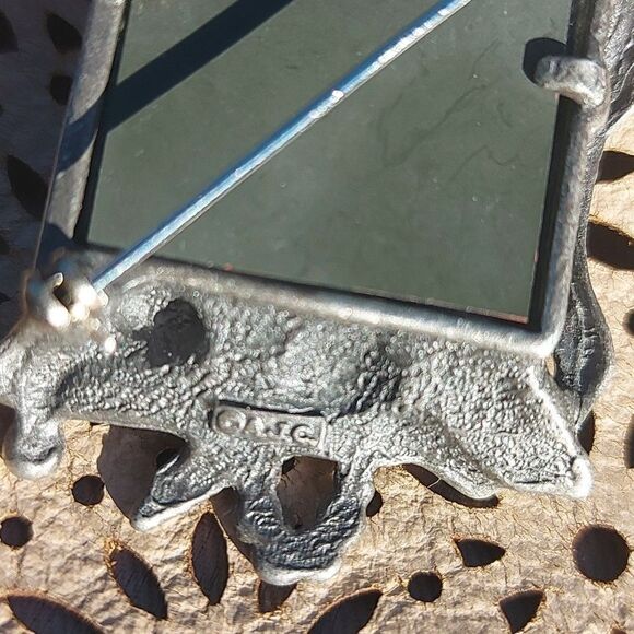 VINTAGE Signed A.J.C. Pewter Cat Brooch - Picture 4 of 4